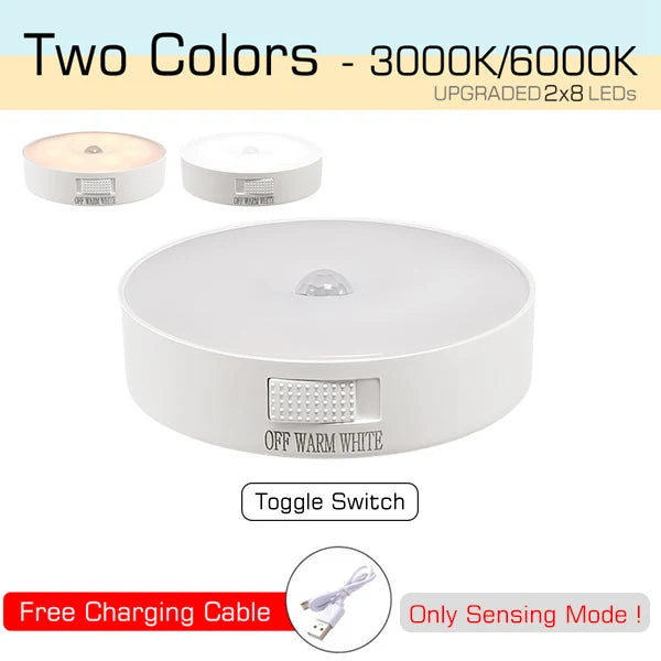 🌙 Motion Sensor Night Light – USB Rechargeable, Auto On/Off, Perfect for Bedroom, Kitchen & Hallway