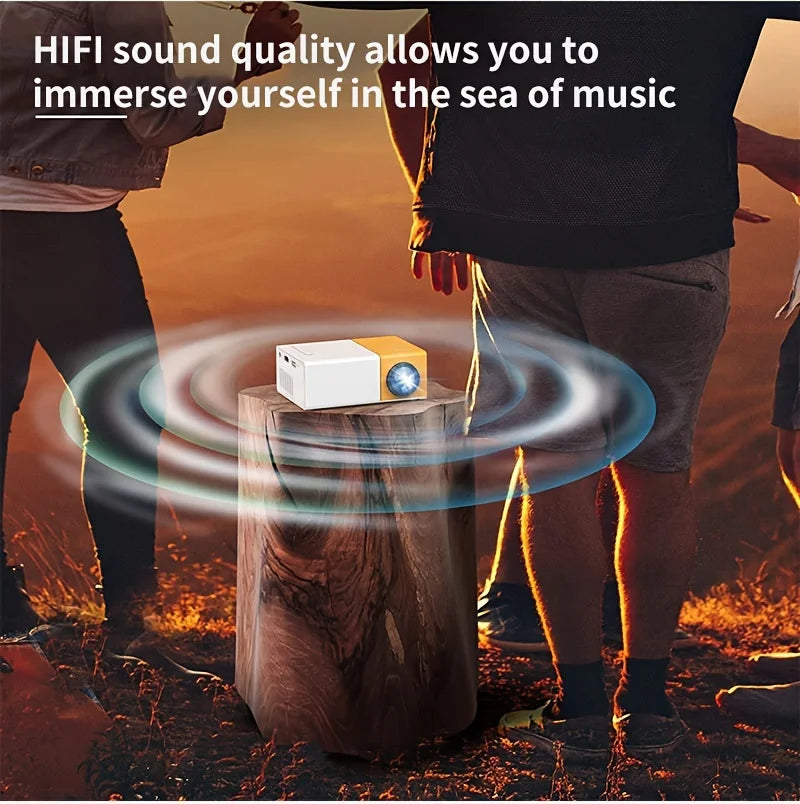 YG300 Mini Portable Projector – HD Home Cinema, USB & HDMI, Indoor & Outdoor
