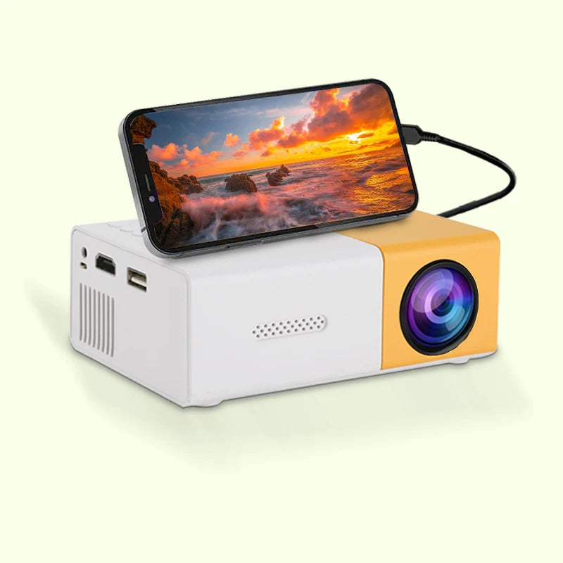 YG300 Mini Portable Projector – HD Home Cinema, USB & HDMI, Indoor & Outdoor