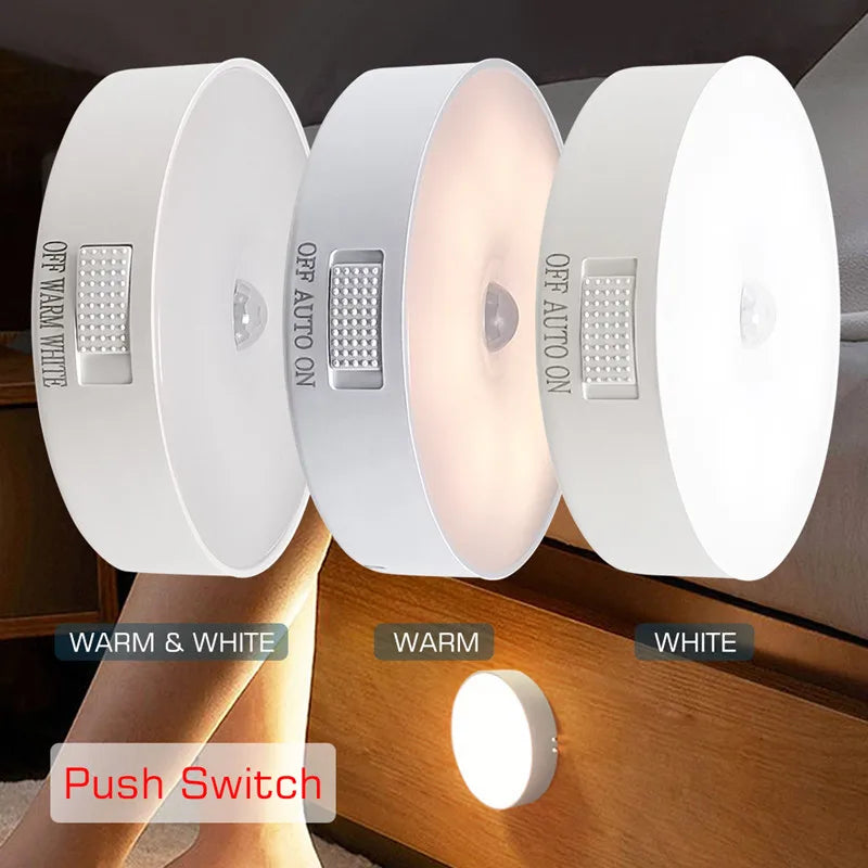 🌙 Motion Sensor Night Light – USB Rechargeable, Auto On/Off, Perfect for Bedroom, Kitchen & Hallway